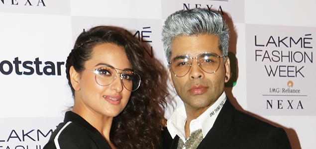 Sonakshi Sinha and Karan Johar snapped attending the Lakme Fashion Week 2018