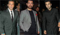 Aamir, Salman, Ranbir  at Dev Anand's Hum Dono premiere - Hum Dono (Rangeen) Event Photos