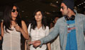 Priyanka and Ranbir return back from Barfee shoot - Barfi!