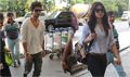 Shahid and Priyanka snapped on way to Indore - Teri Meri Kahaani Event Photos