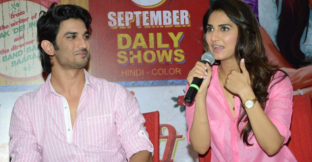 Sushant launches song Gulabi, introduces Vani Kapoor