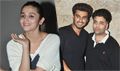 Alia, Arjun and Karan Johar at 2 states screening - 2 States Event Photos