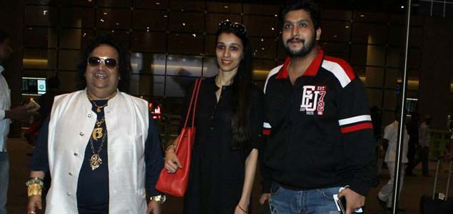 Bappi Lahiri, Tanisha Varma, Bappa Lahiriy snapped at international airport
