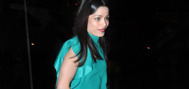 Freida Pinto snapped post dinner at Bastian, Bandra