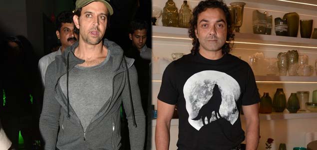 Hrithik Roshan and Bobby Deol at the launch of Tresorie Store
