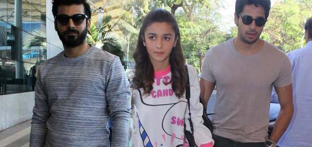 Sidharth, Alia and Fawad depart for Kapoor & Sons promotion in Chandigarh
