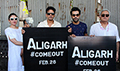 Cast of 'Aligarh' at the protest march with college students - Aligarh Event Photos