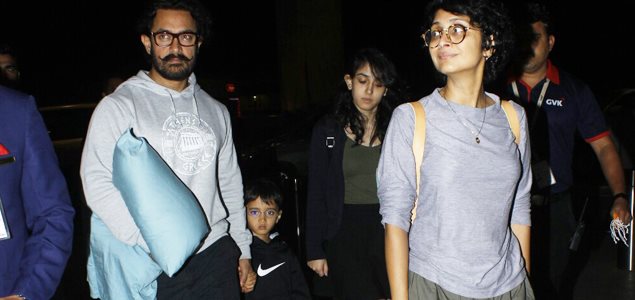 Aamir Khan departs with his family for holidays abroad