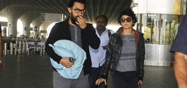 Aamir Khan and Kiran Rao snapped at the airport