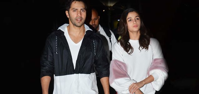 Alia Bhatt and Varun Dhawan snapped at Airport returning from Jaipur Badrinath promotions