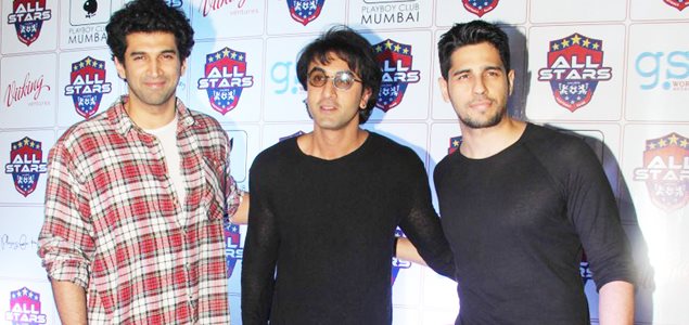 Ranbir Kapoor, Aditya Roy Kapur, Arjun Kapoor, Abhishek Bachchan and Sidharth Malhotra party at the All Stars FC bash at Playboy