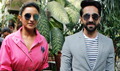 Ayushmann Khurrana and Parineeti Chopra snapped promoting their film Meri Pyaari Bindu - Meri Pyaari Bindu Event Photos