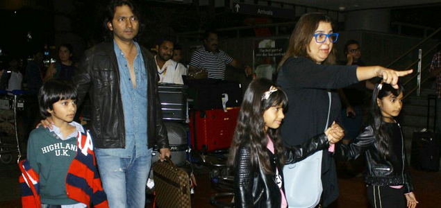 Shirish Kunder and Farah Khan arrive back in Mumbai