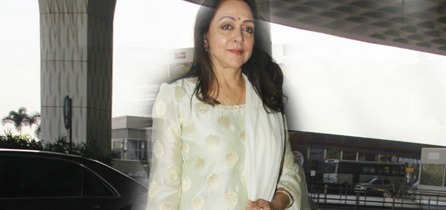 Hema Malini snapped at the airport