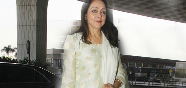 Hema Malini snapped at the airport