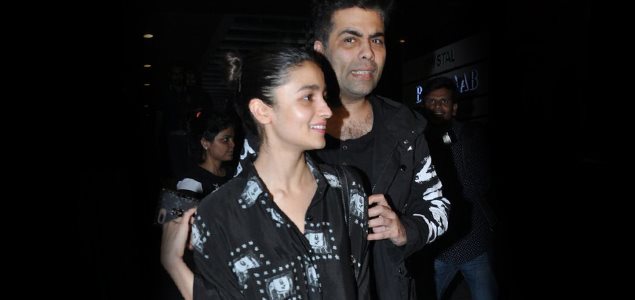 Karan Johar and Alia Bhatt snapped post dinner at Hakkasan