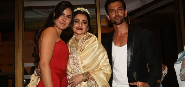 Katrina Kaif, Rekha and Hrithik Roshan at Hello! Hall of Fame Awards 2