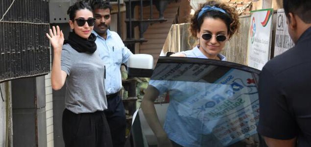 Kangna Ranaut and Karisma Kapoor snapped in Bandra
