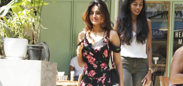 Nidhhi Agerwal snapped post lunch at 'The Kitchen Garden'