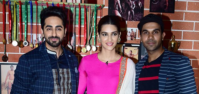 Kriti Sanon, Ayushmann Khurrana and Rajkummar Rao snapped promoting Bareilly Ki Barfi