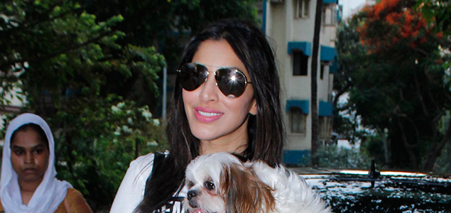 Sophie Choudary snapped outside The Kitchen Garden