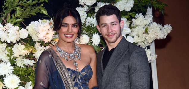 Priyanka Chopra and Nick Jonas at their wedding reception at JW Marriott in Mumbai