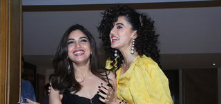 Bhumi Pednekar and Taapsee Pannu snapped promoting their film Saand Ki Aankh