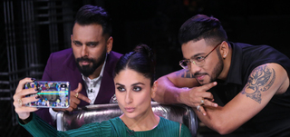 Kareena Kapoor Khan, Bosco Martis and Raftaar snapped on the sets of Dance India Dance