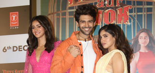 Kartik Aaryan, Ananya Panday, Bhumi Pednekar and others snapped at Pati Patni Aur Woh trailer launch