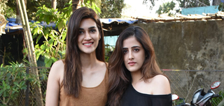 Kriti Sanon with sister Nupur Sanon spotted Aram Nagar Versova