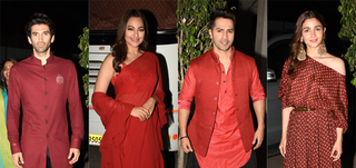 Sonakshi Sinha, Alia Bhatt, Varun Dhawan and Aditya Roy Kapur snapped at Filmcity promoting Kalank