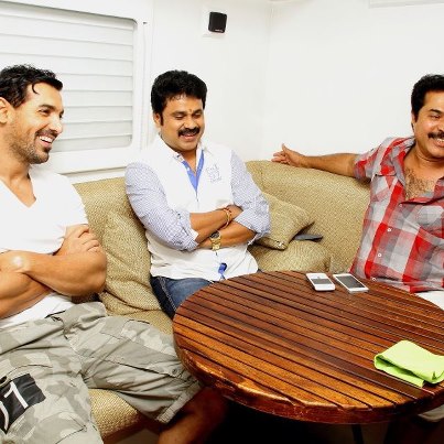 John Abraham at the sets of Kammath and Kammath