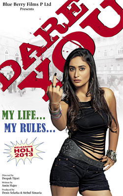 Actress shows middle finger in Dare You poster