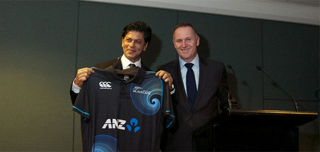 New Zealand PM greets SRK in Auckland