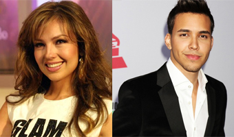 Thalia rehearses bachata steps with Prince Royce