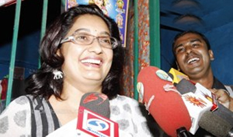 Actress Kanaka meets media 