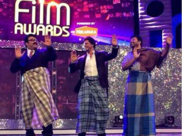 Sharukh Khan dances with Mammotty & Mohanlal