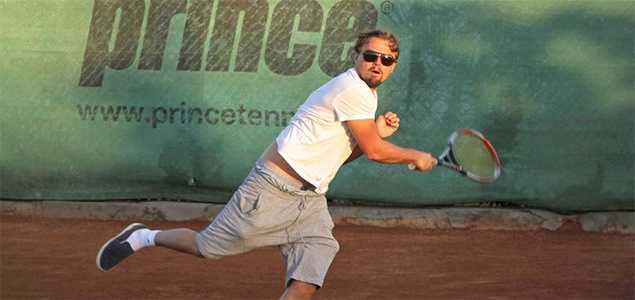 Leonardo DiCaprio enjoyed a friendly tennis match with girlfriend Toni Garrn