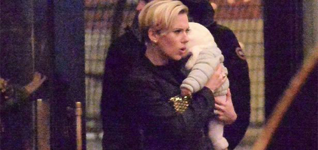 Scarlett Johansson spotted with newborn daughter for the first time