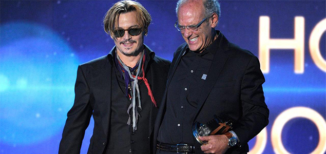 A drunk Johnny Depp went on stage to present an award at the Hollywood Film Awards
