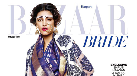 Shruti Haasan flaunts bridal look on Harpers Bazaar cover