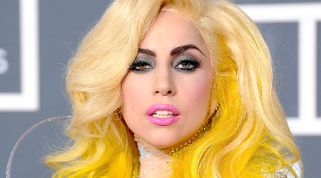 Gaga uses tape to shape her face