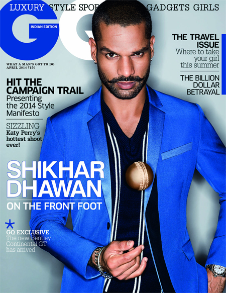 Shikhar Dhawan on mens fashion magazine cover