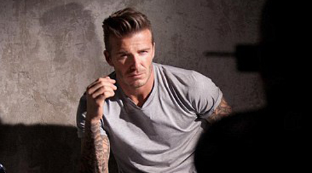 David Beckham helps sons for photoshoots
