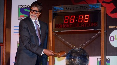 Big B rings bell at Bombay Stock Exchange