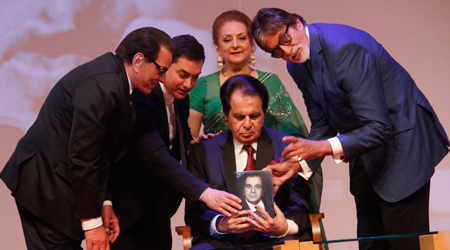 Cinema icons get together to launch Dilip Kumars autobiography