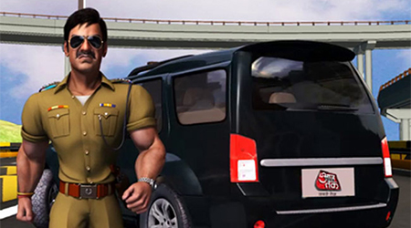 Ajay in animated avatar for Singham Returns promotions 