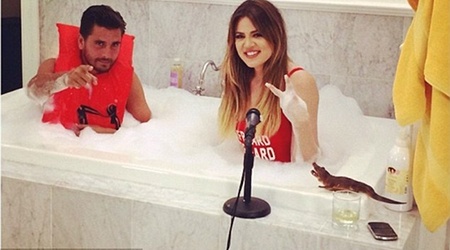 Khloe takes bubble bath with Scott Disick