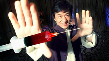 Jackie Chan scared of needles