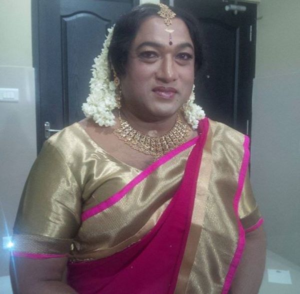 Baburaj in female attire